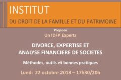 Conférence le mercredi 26 juin 2019 : divorce, expertise et analyse financière de sociétés